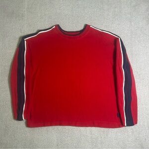 Vintage Gap Sweatshirt Boys Youth Medium (7-8) Red Striped Sleeves Crewneck